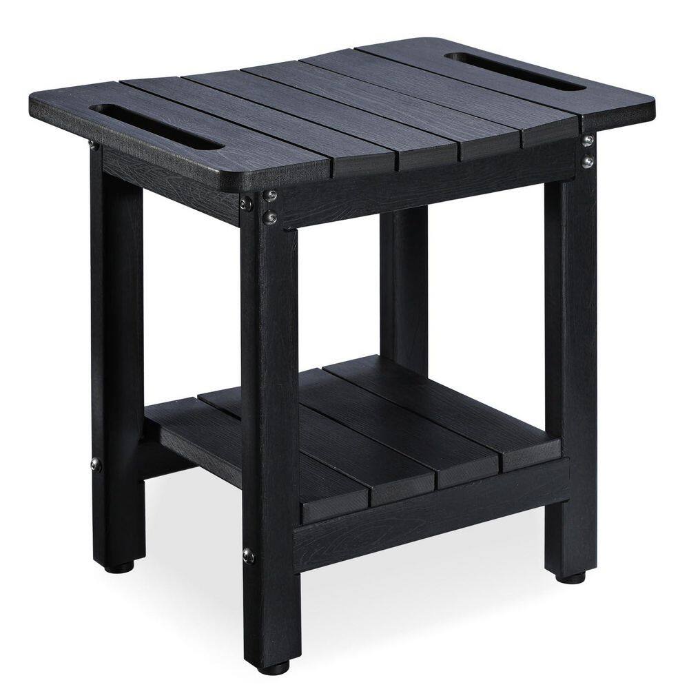 24 in. W Freestanding Shower Seat with Adjustable Feet Waterproof HDPE Bench for Bathroom Black price history on PriceWatchPro