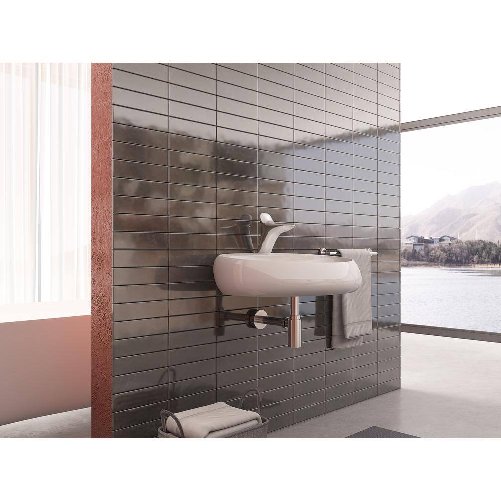 Rosaria 24" Glossy White Ceramic Oval Wall-Mount Sink