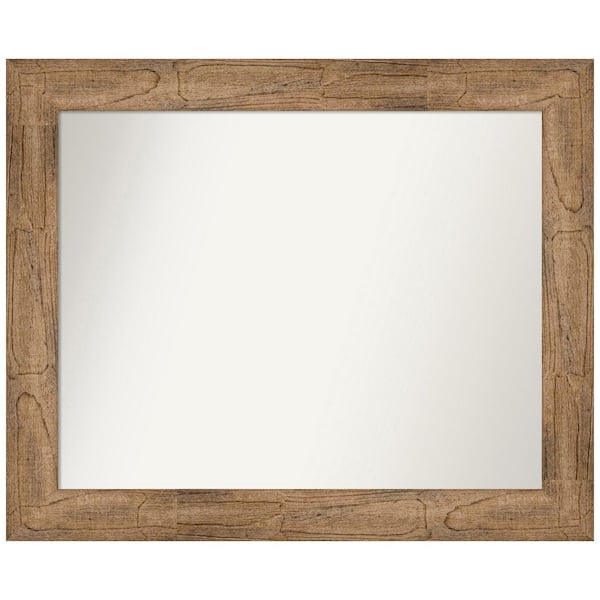 Amanti Art Owl Brown 33.5 in. W x 27.5 in. H Rectangle Non-Beveled Wood Framed Wall Mirror in Brown