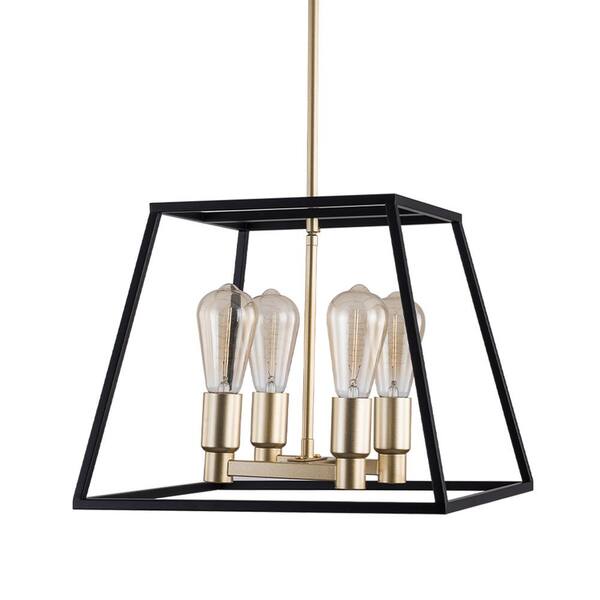 Simpol Home 4Light Golden Black Island Modern Farmhouse Chandelier