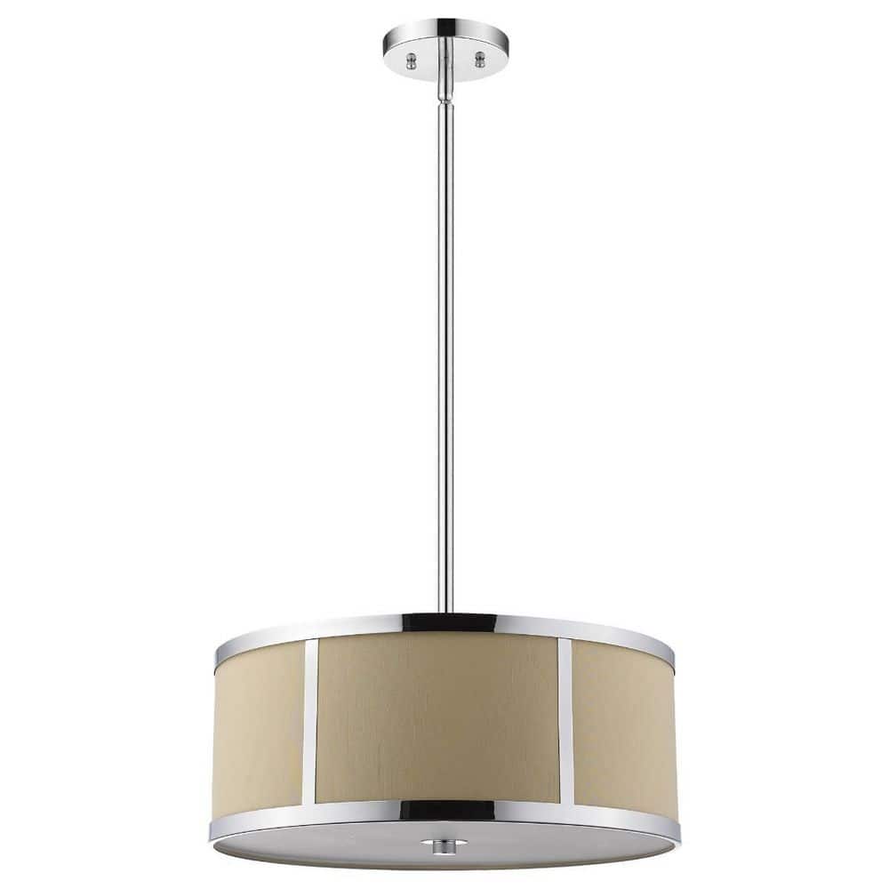 60-Watt 3-Light Chrome Pendant Light with Metal, No Bulbs Included price history on PriceWatchPro