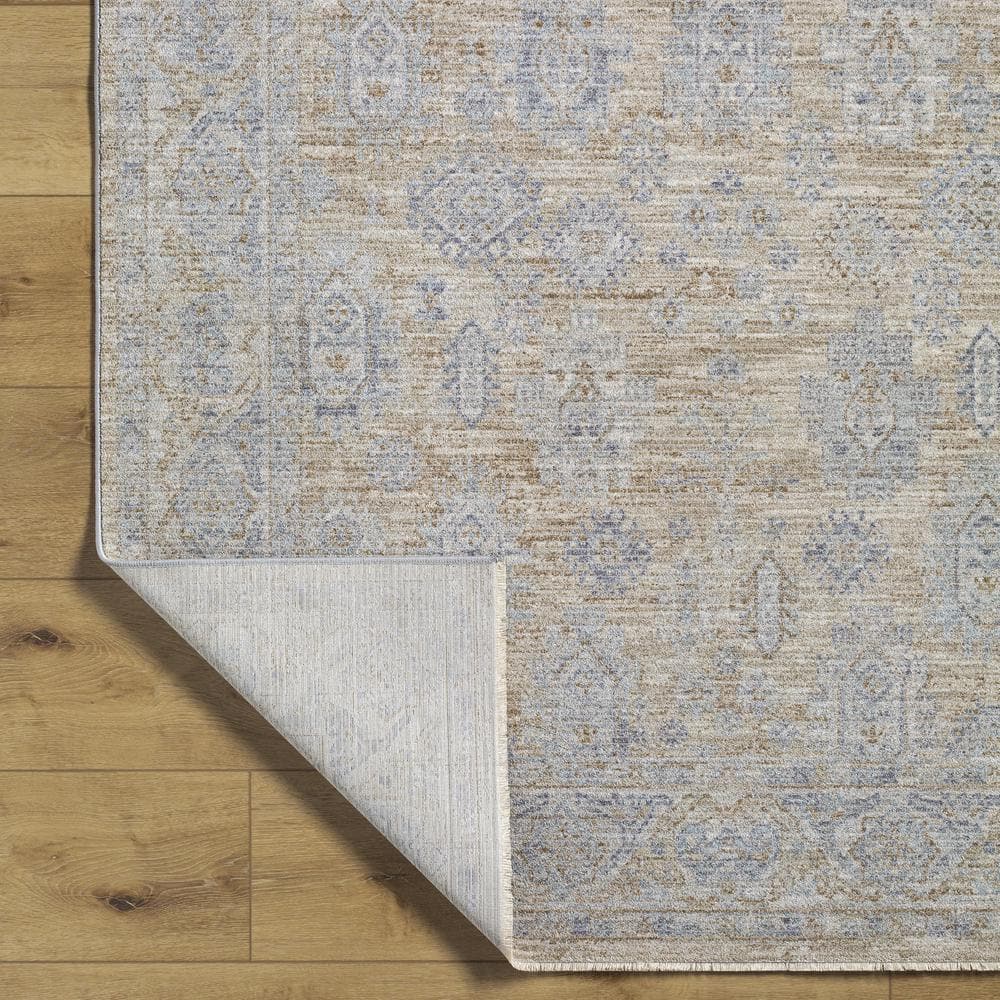Modern Elegance Gray Synthetic 7'10" x 10'3" Easy-Care Rug