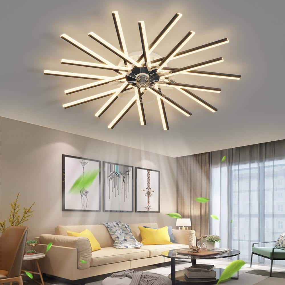 Magic Home 45 in. Remote LED Ceiling Fan Flower Shape Bedroom Living ...