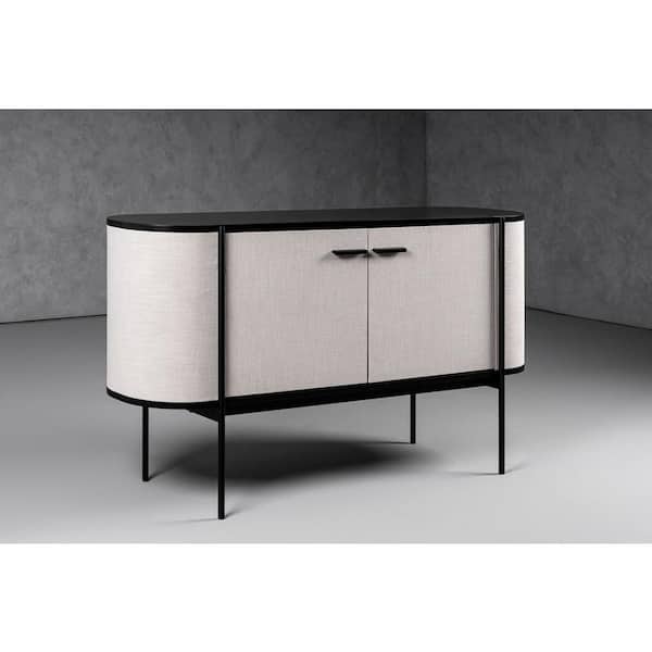 Hobart Beige Fabric Other Wood 59 in. Buffet