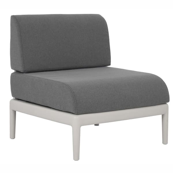 Unbranded Beautiful World Collection GRS Recycled Plastic Leaf Modular Outdoor Lounge Armless Chair, Grey