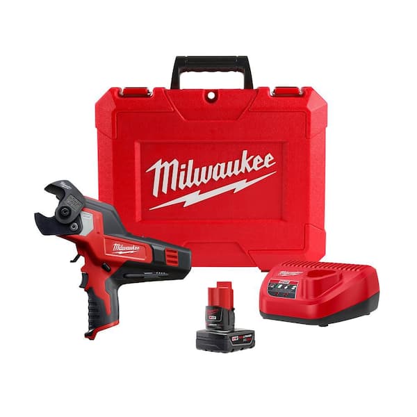 M12 12V Lithium-Ion Cordless 600 MCM Cable Cutter Kit with One 3.0Ah Battery, Charger and Hard Case
