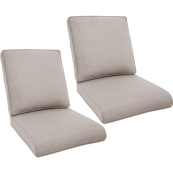 ArcoBay 22.5 in. x 25 in. x 4 in. 4-Piece Deep Seating Outdoor Lounge Chair Replacement Cushion Set in Beige