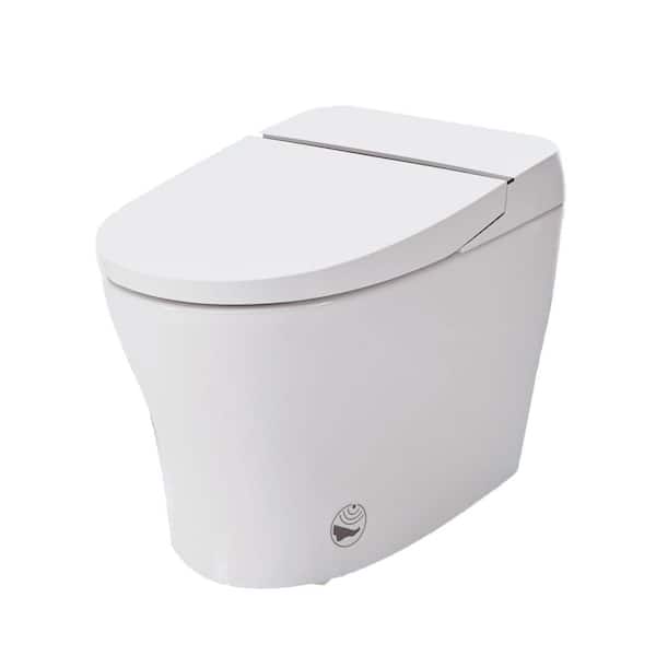Elongated Smart Toilet Bidet Combo with Self-Cleaning Nozzle, Dual Flush Toilet 1/1.28 GPF, Power Outage Flushing