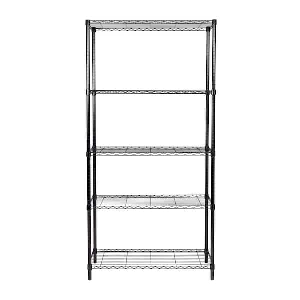 Honey Can Do 3-Tier Tubular Metal Shelf, Olive and White
