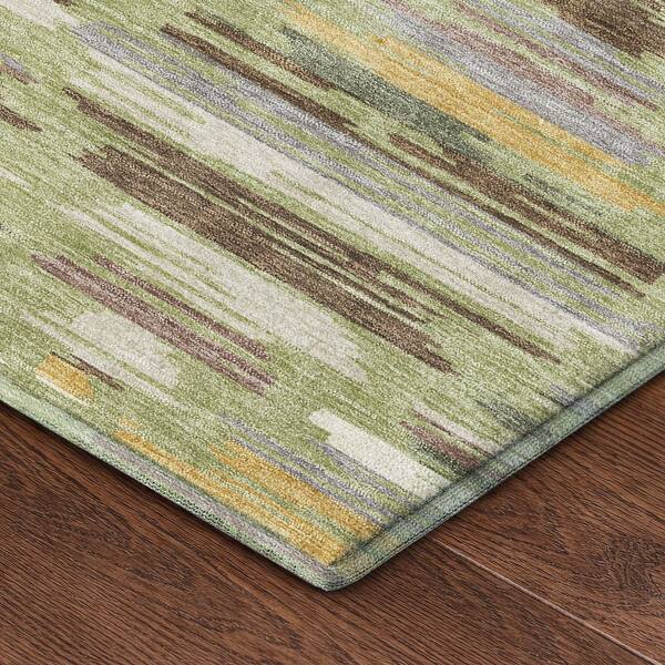 Mayfield Premium Machine Washable Abstract AMF2502 Aloe 10 ft. x 14 ft. Area Rug