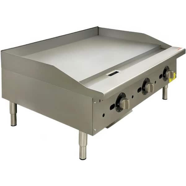 36 in. Commercial NSF Gas Thermostat Griddle 90,000 BTU ECDT36P in Stainless Steel