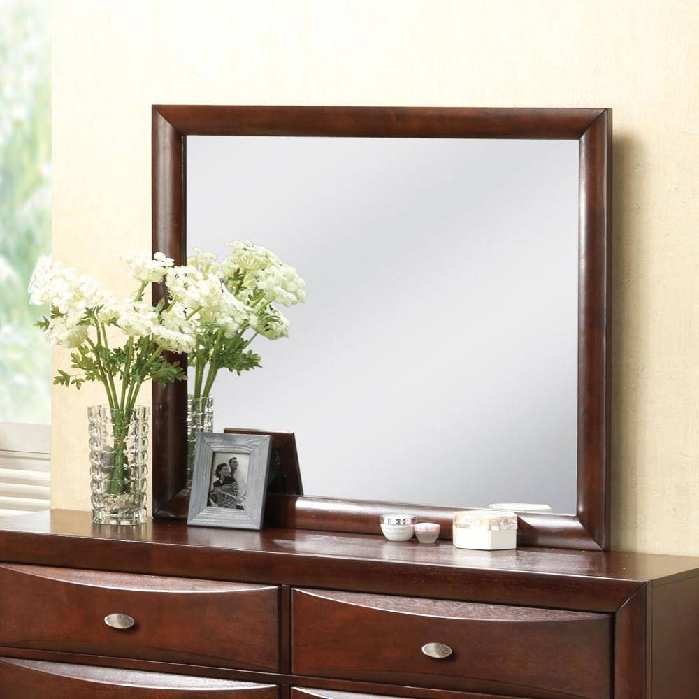 Espresso Rectangular Wooden Framed Dresser Mirror