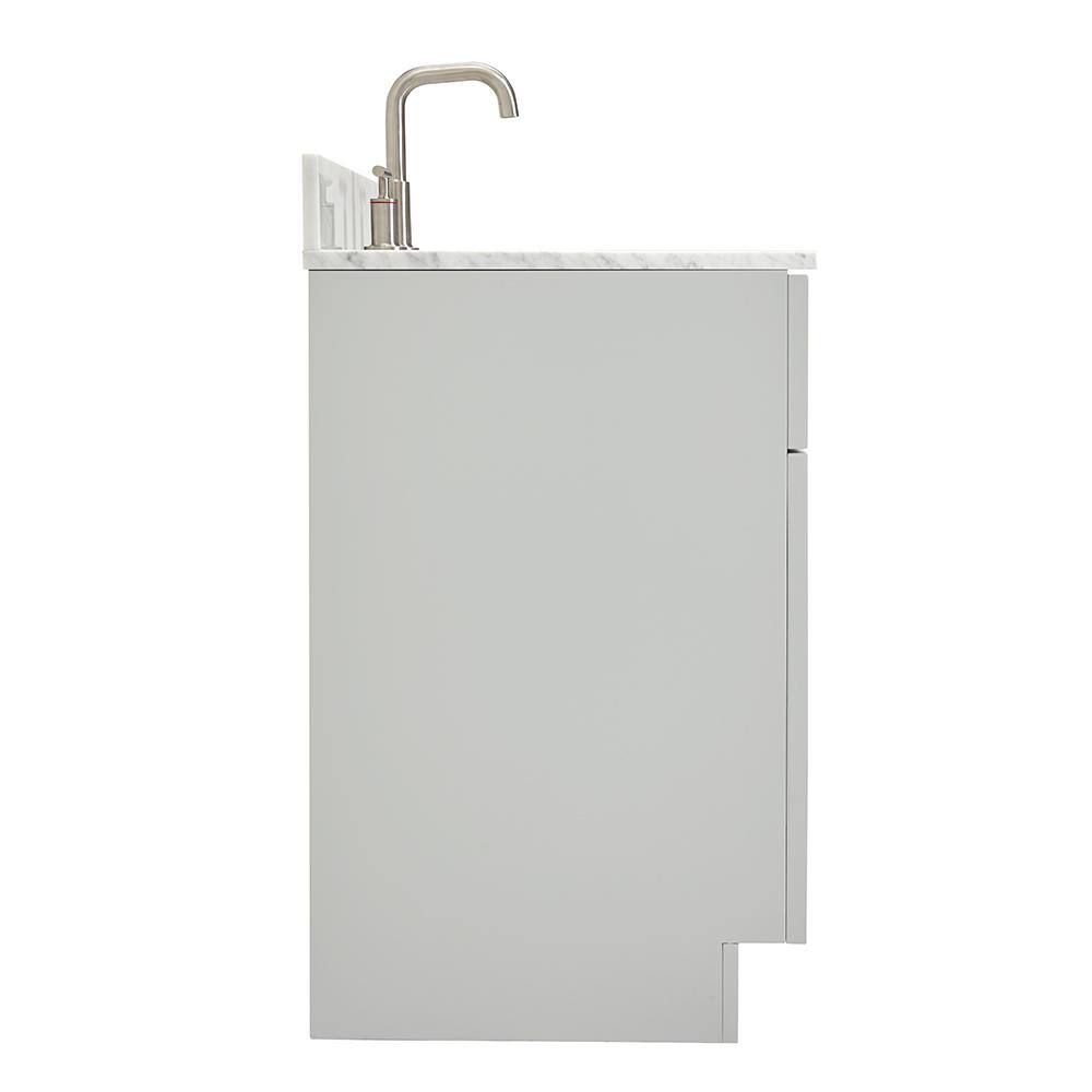 Hamlet 37" Grey Freestanding Single Sink Vanity with Carrara Marble Top
