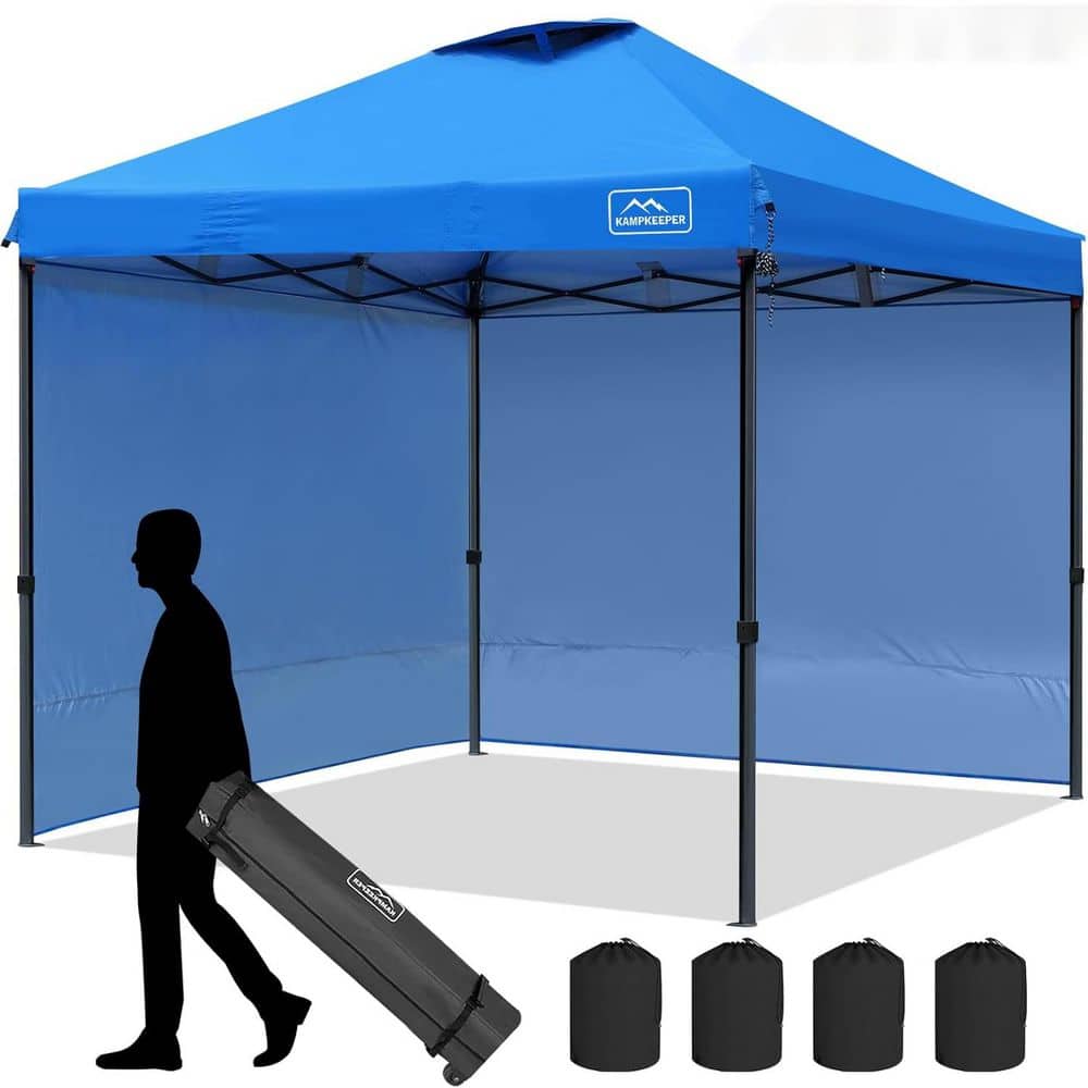 tent  10 ft. x 10 ft. Light Blue Pop Up Canopy Tent with 2