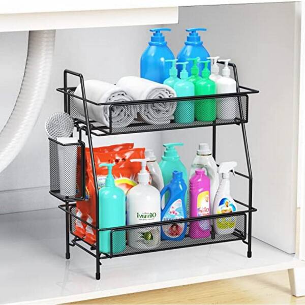 2 Tier Under Sliding Cabinet Basket Organizer Drawer, 1PC Under Sink  Organizers And Storage, Multi-Purpose Storage Shelf For Kitchen Bathroom  Bedroom