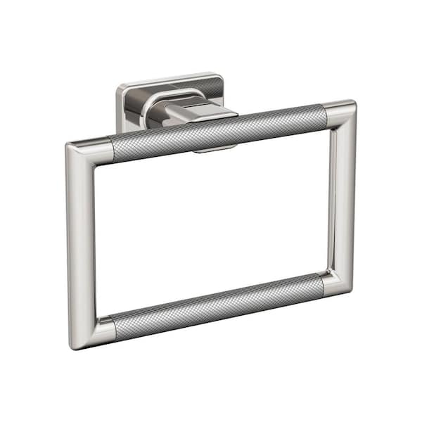 Amerock Esquire 5-1/4 in. (133 mm) L Towel Ring in Polished Nickel/Stainless Steel