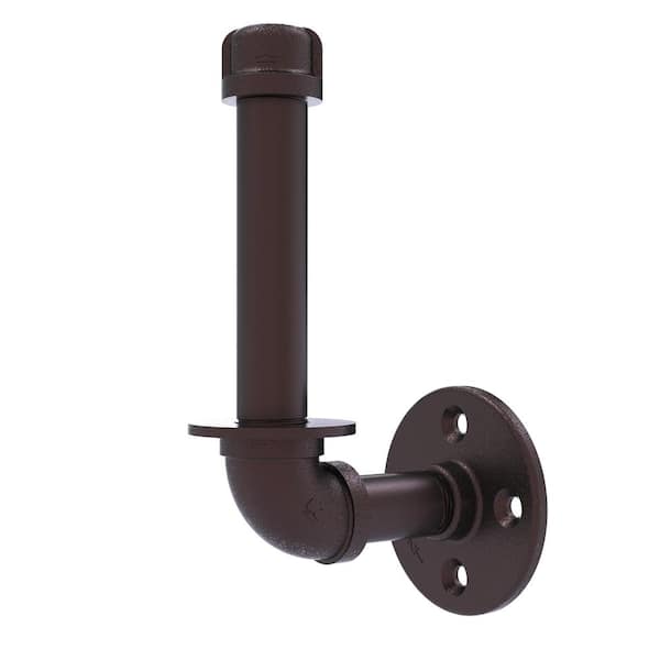 Allied Brass Pipeline Collection Upright Wall-Mount Toilet Paper Holder in Antique Bronze