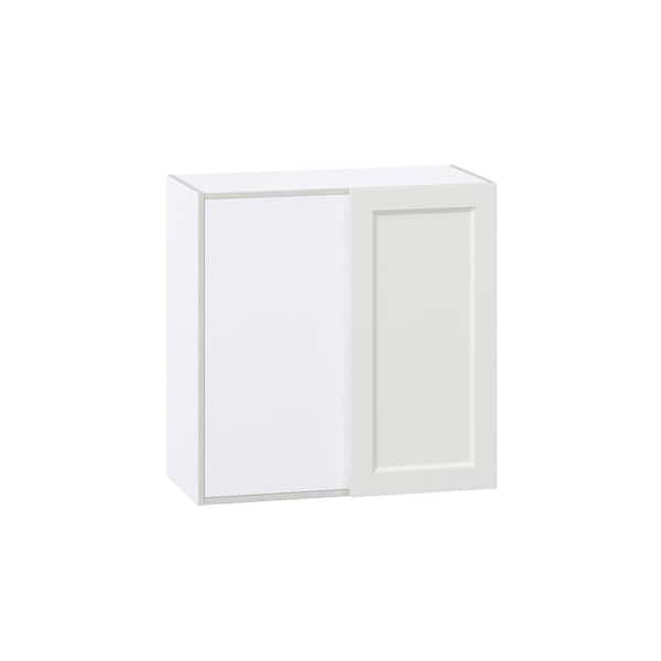 Laramie 30 in. W x 30 in. H x 14 in. D Assembled Wall Blindcorner Right Kitchen Cabinet in Painted Bright White