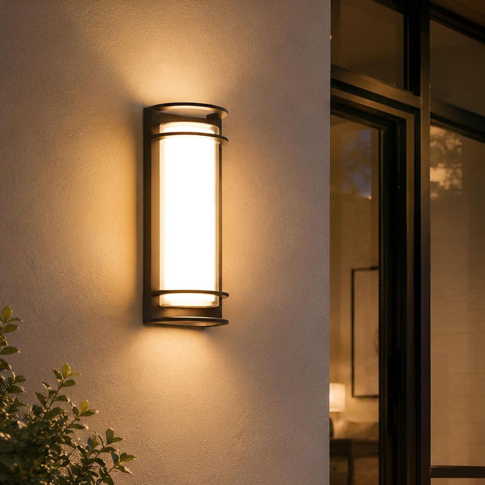 YANSUN 6.22 in. 1-Light Black Outdoor Integrated LED Outdoor