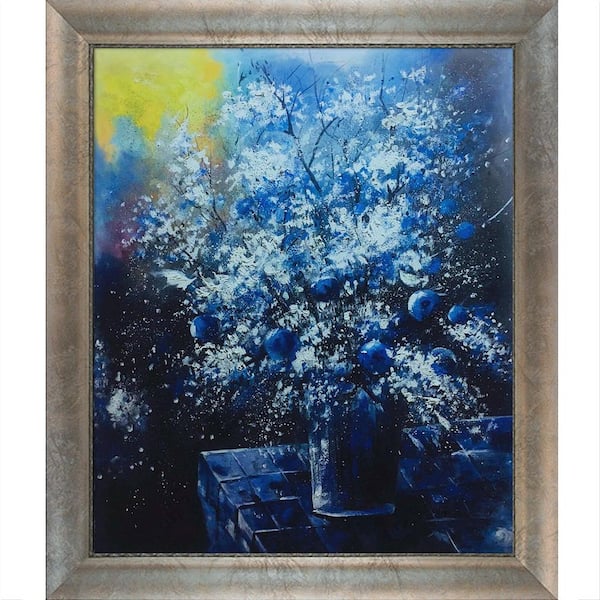 ArtistBe "White Flowers 56 Reproduction" by Pol Ledent Framed Abstract Oil Painting 25 in. x 29 in.