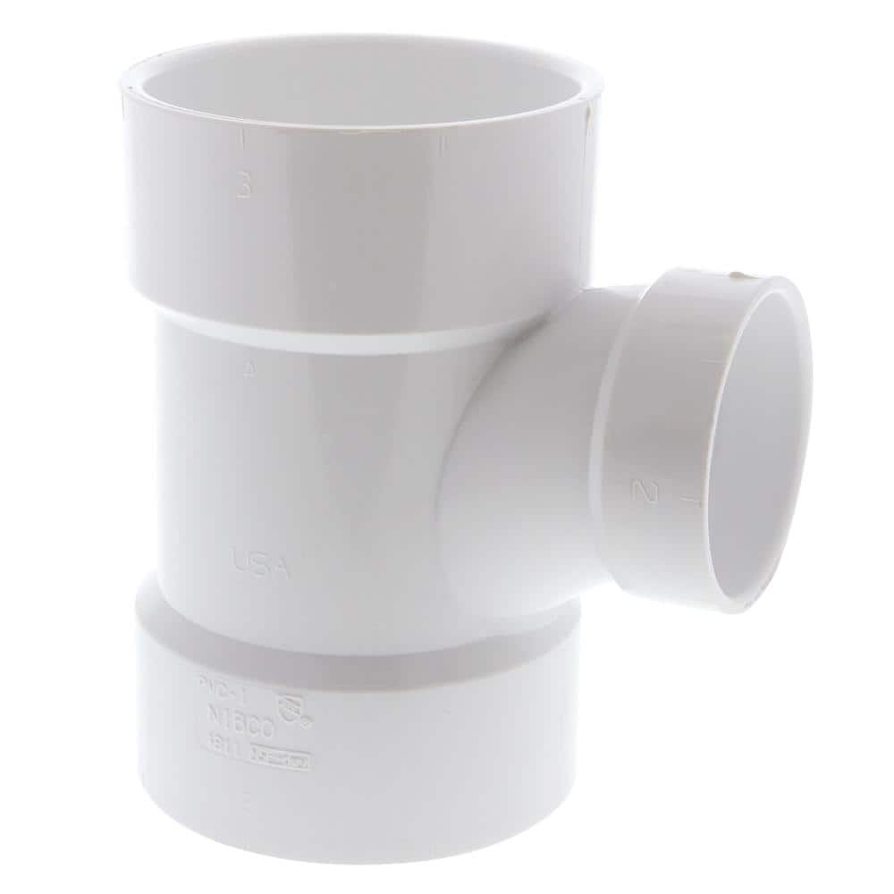 NIBCO 3 in. x 3 in. x 2 in. PVC DWV All Hub Sanitary Tee Fitting