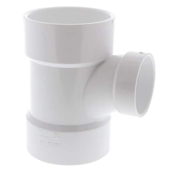 3 in. x 3 in. x 2 in. PVC DWV All Hub Sanitary Tee Fitting