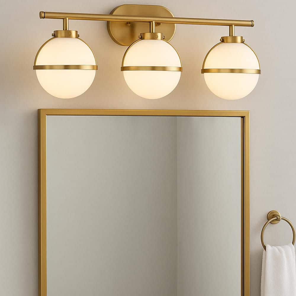 Hollis 24 in. 3 Light Heritage Brass Vanity Light price history on PriceWatchPro