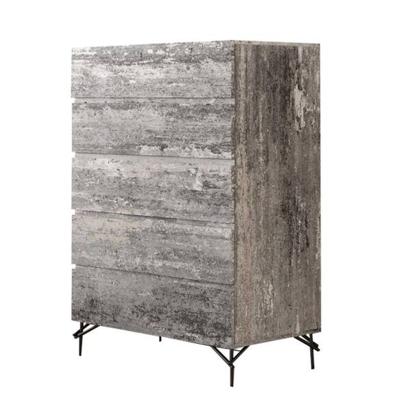 Benjara 33 in. Gray and Black Dresser Without Mirror BM301741 The