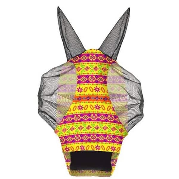 ITOPFOX 6-Piece Horse Fly Masks with Ears Smooth and Comfortable Fly Masks in Medium, Geometric
