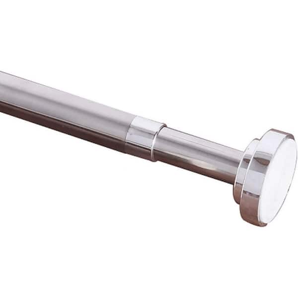 Pro Space Extendable 50in. L - 86 in. L Telescoping Window Curtain Rod Stainless Steel