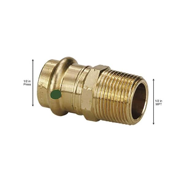 ProPress 1/2 in. Press x 1/2 in. MPT Zero-Lead Bronze Adapter