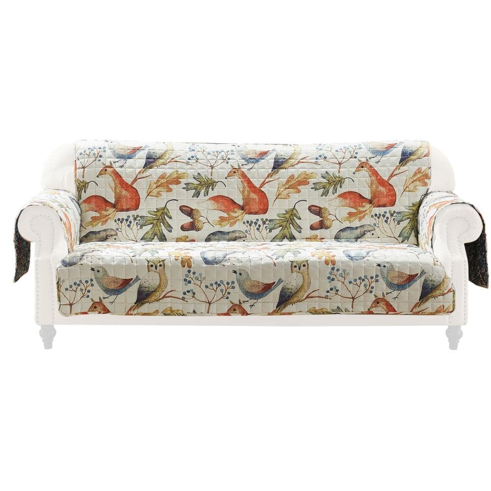 Benjara Multi-color Polyester Owl Songbird Print Furniture