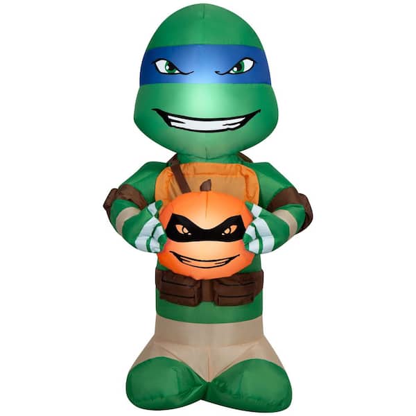 3.2 ft Airblown-Big Head Leonardo with Pumpkin Halloween Inflatable