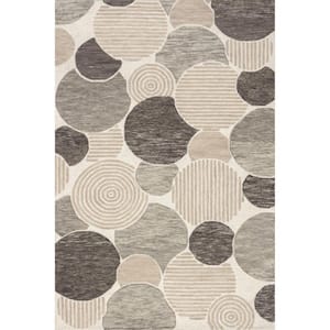 Zora Beige 4 ft. x 6 ft. Contemporary Abstract Wool Area Rug