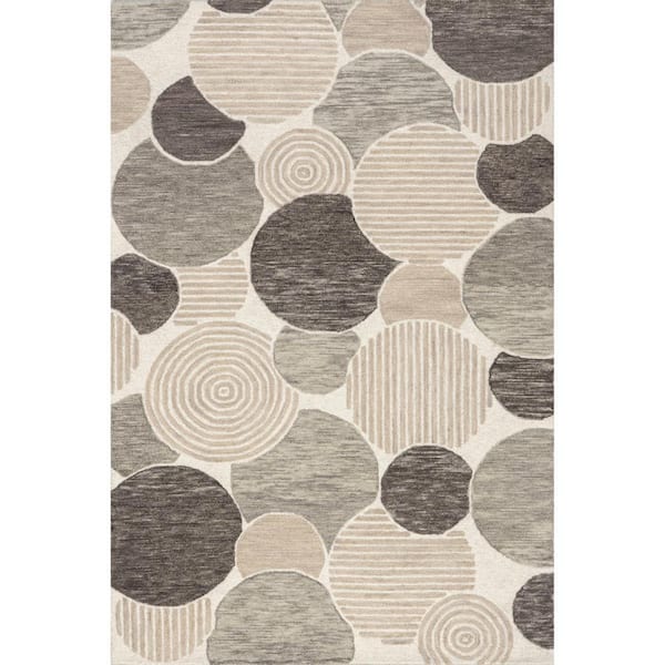 nuLOOM Zora Beige 4 ft. x 6 ft. Contemporary Abstract Wool Area Rug