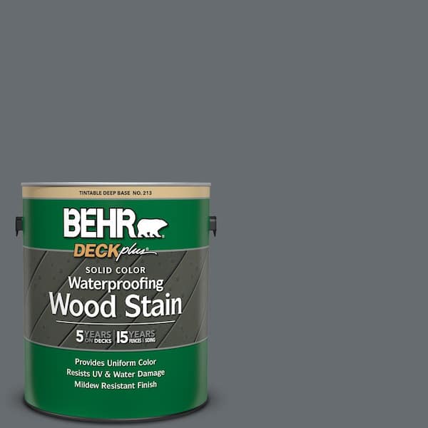 BEHR DECKplus 1 gal. #770F-5 Dark Ash Solid Color Waterproofing Exterior Wood Stain