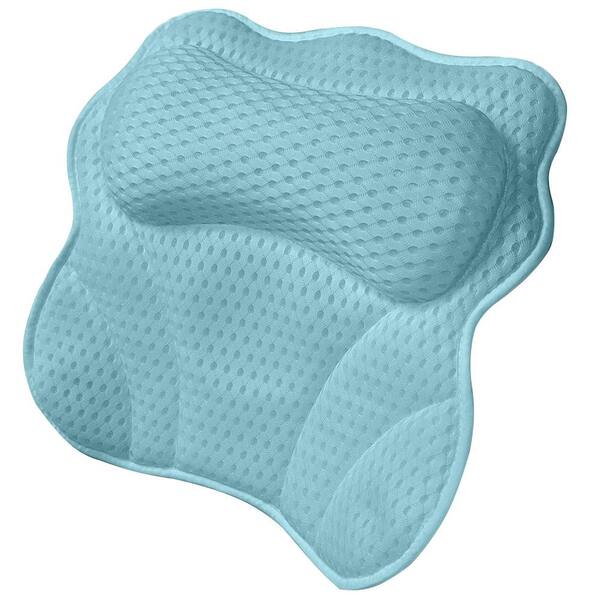 Adrinfly 17.2 in. L x 16.5 in. W x 17.2 in. H Thick Padded Bath Accessory, Bath Pillow Tub in Blue with 4D Mesh and Suction Cup