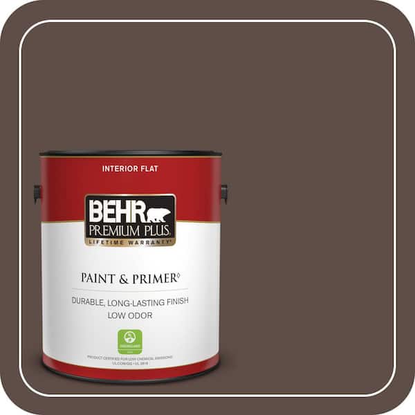 BEHR PREMIUM PLUS 1 gal. #MQ2-35 Cabin in the Woods Flat Low Odor Interior Paint & Primer