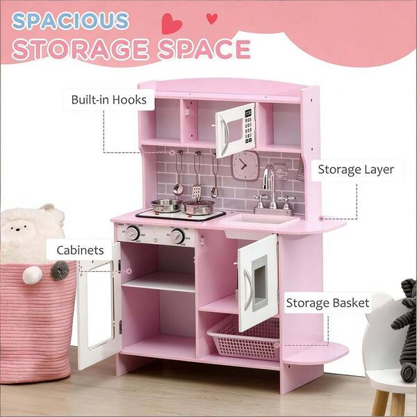 Sudzendf Wooden Mud Kitchen Outdoor Toy Play Pretend Kitchen Set