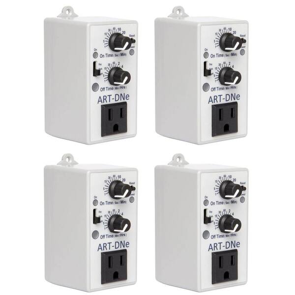 Hydrofarm ART-DNE Hydroponic Day/Night Adjustable Recycle Timer Controllers (4-Pack)