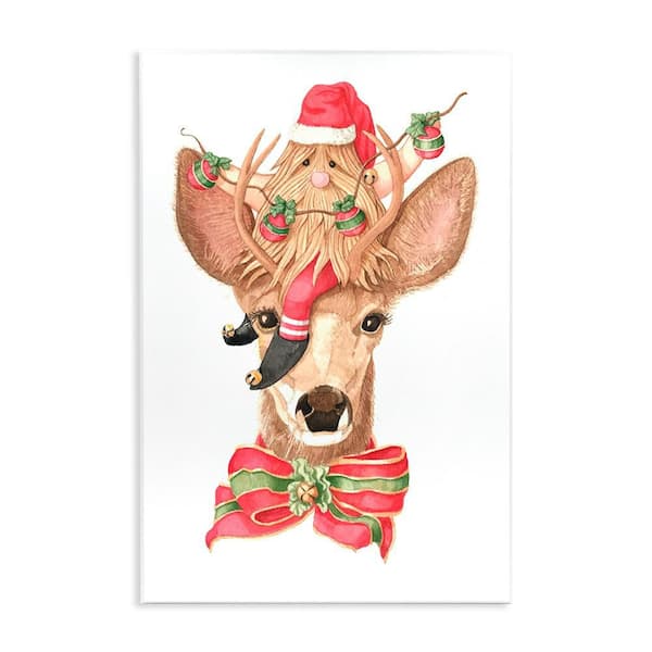 Santa's Elf on Deer by Nancy Overton 1-Piece Unframed Graphic Fantasy Art Print 15 in. x 10 in.