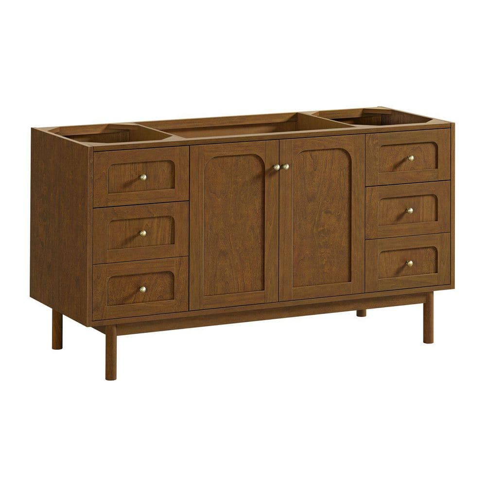 Laurent 59.9 in. W x 23.0 in. D x 33.0 in. H Single Bath Vanity Cabinet without Top in Honey Oak