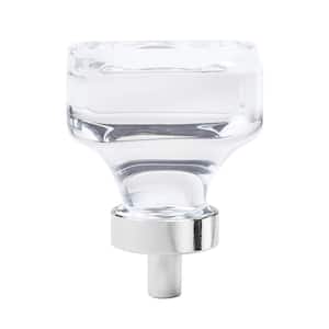 Glacio 1-3/8 in. (35mm) Modern Clear/Polished Chrome Square Cabinet Knob