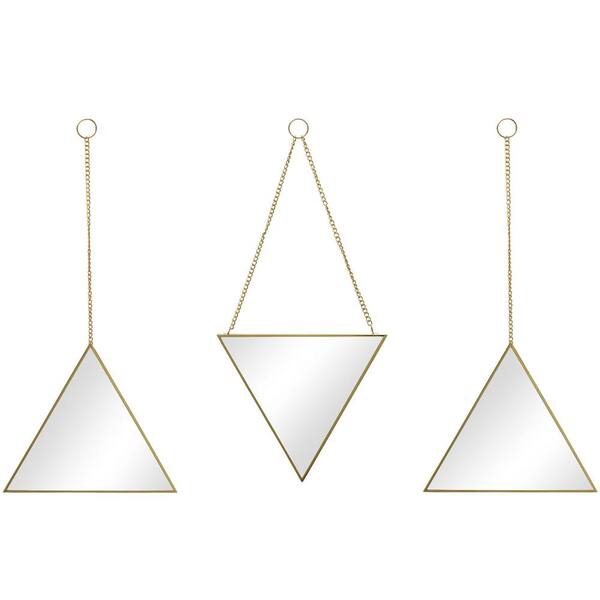 SCOTT LIVING Set of 3 8.38l x 0.12w x 8.38h-in Gold-Framed Triangle ...