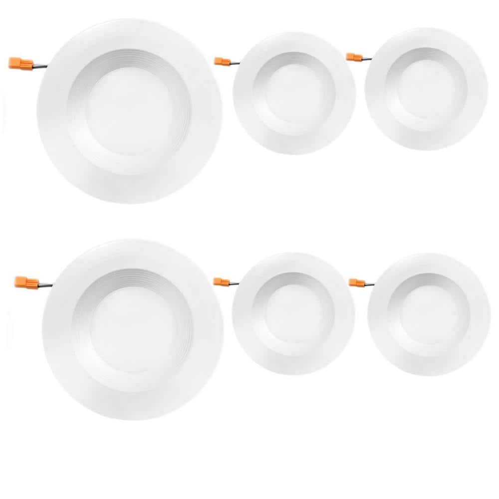 6 in. Adjustable 5CCT Retrofit Recessed Lighting, Dimmable E26 Screw in Fix