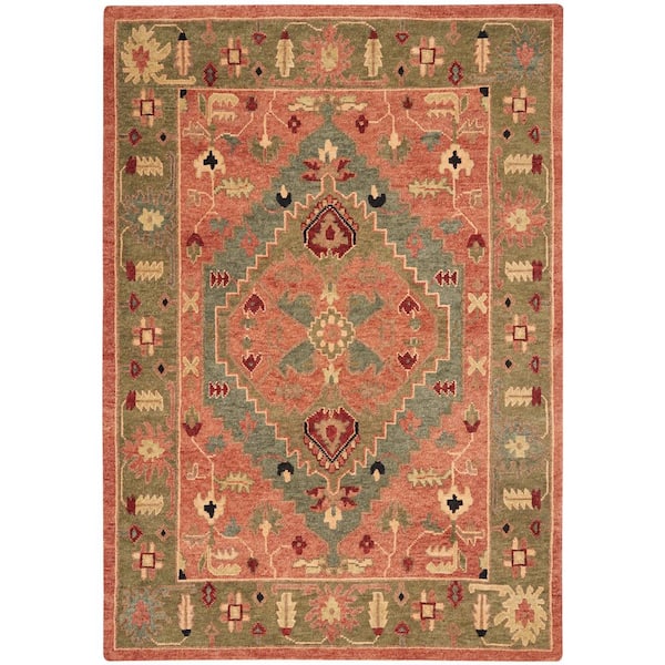 Tahoe Rust 6 ft. x 9 ft. Bordered Traditional Area Rug