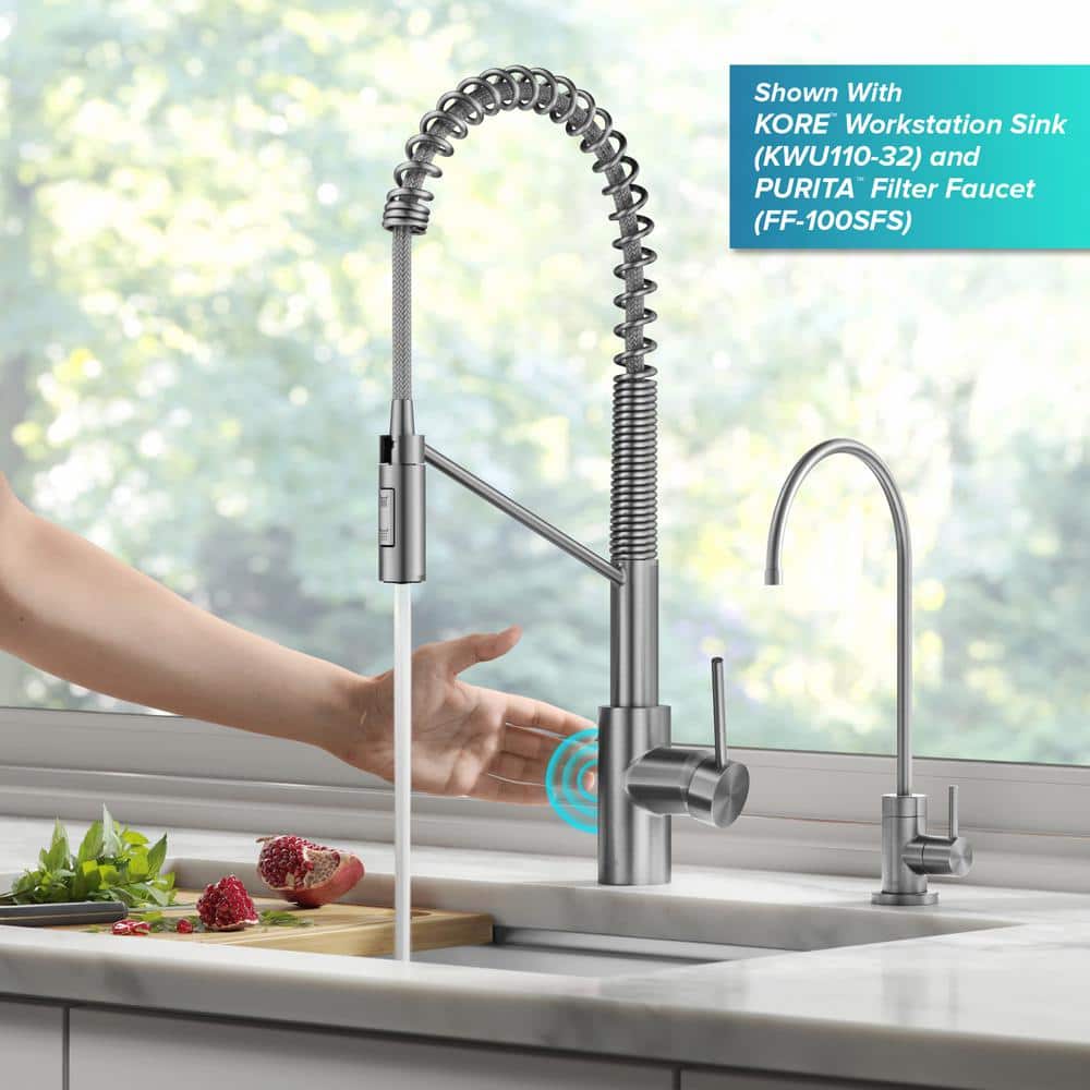 Stainless Steel Touchless Sensor Commercial Pull-Down Kitchen Faucet