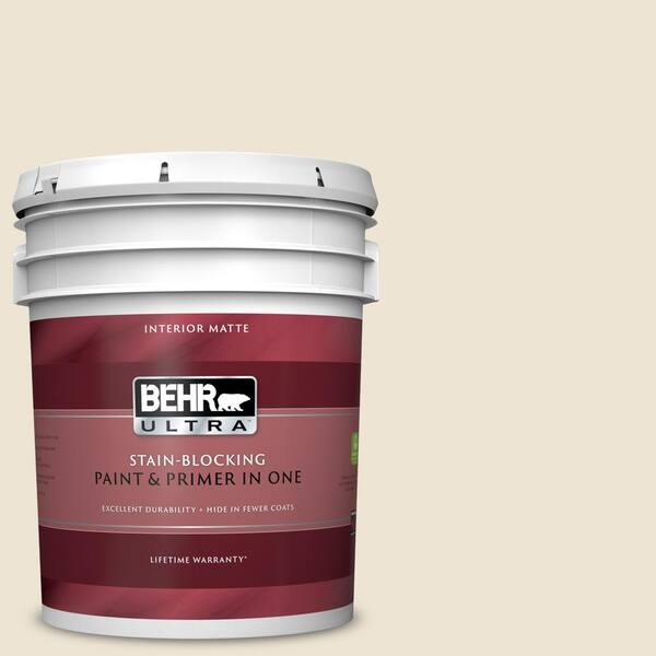 BEHR ULTRA 5 gal. #UL150-8 Artists Canvas Matte Interior Paint and Primer in One