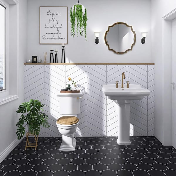 These Bathrooms Prove Hexagon Floor Tile Is Stunning