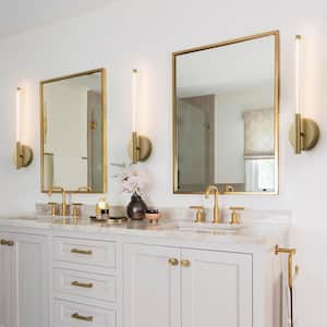 16.93 in. 1-Light Gold Linear Dimmable Integrated LED Bathroom Vanity Wall Sconce